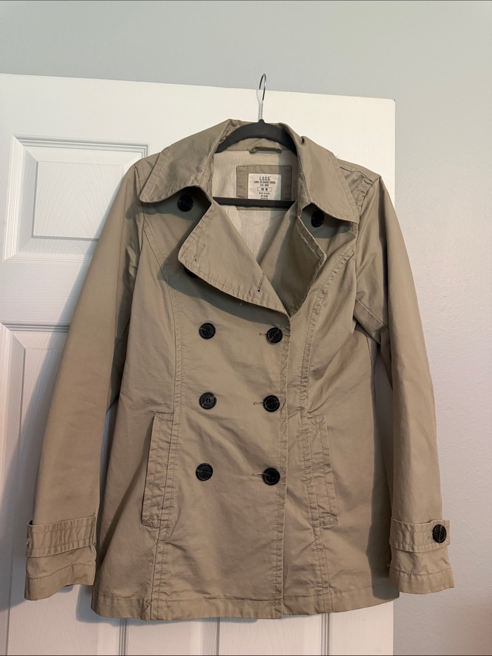 H&M Beige Double-Breasted Trench Jacket